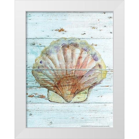 Seashell 1 White Modern Wood Framed Art Print by Nobleworks, Inc.
