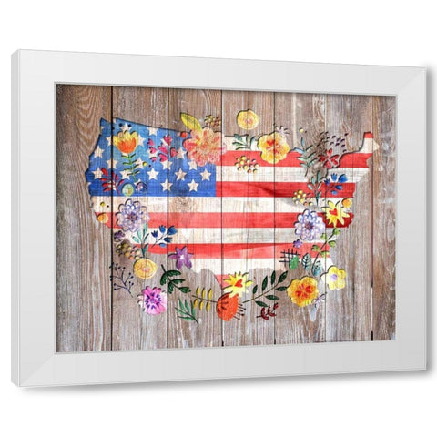 Flag 1 White Modern Wood Framed Art Print by Nobleworks, Inc.
