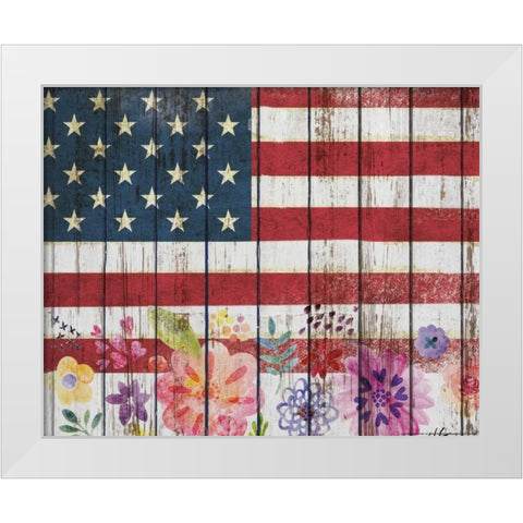 Flag 2 White Modern Wood Framed Art Print by Nobleworks, Inc.