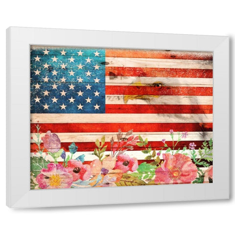 Flag 6 White Modern Wood Framed Art Print by Nobleworks, Inc.