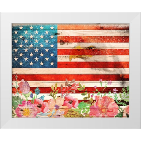 Flag 6 White Modern Wood Framed Art Print by Nobleworks, Inc.