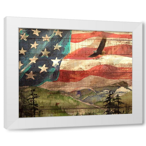 Flag 7 White Modern Wood Framed Art Print by Nobleworks, Inc.