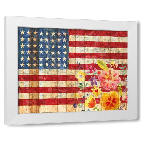 Flag 10 White Modern Wood Framed Art Print by Nobleworks, Inc.