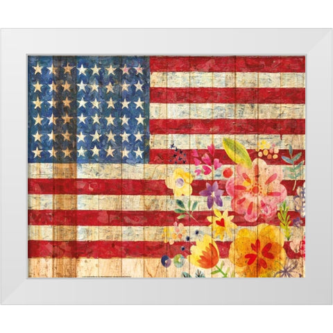 Flag 10 White Modern Wood Framed Art Print by Nobleworks, Inc.