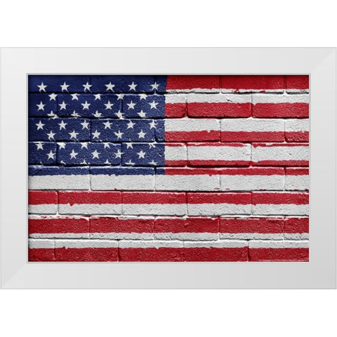 Flag 12 White Modern Wood Framed Art Print by Nobleworks, Inc.