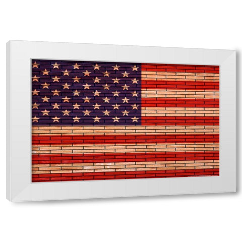 Flag 13 White Modern Wood Framed Art Print by Nobleworks, Inc.