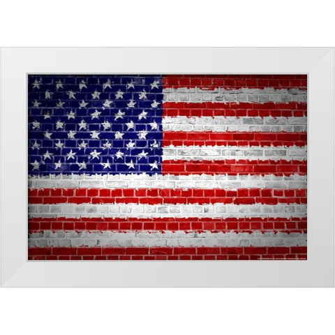 Flag 15 White Modern Wood Framed Art Print by Nobleworks, Inc.