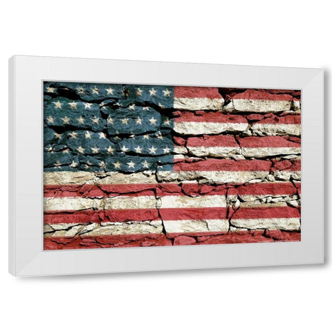 Flag 16 White Modern Wood Framed Art Print by Nobleworks, Inc.