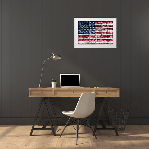 Flag 17 White Modern Wood Framed Art Print by Nobleworks, Inc.
