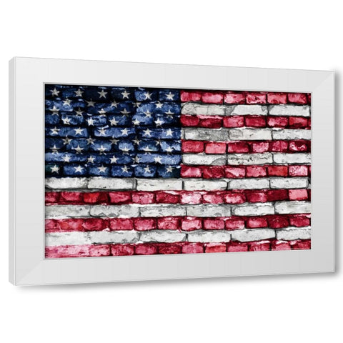 Flag 17 White Modern Wood Framed Art Print by Nobleworks, Inc.
