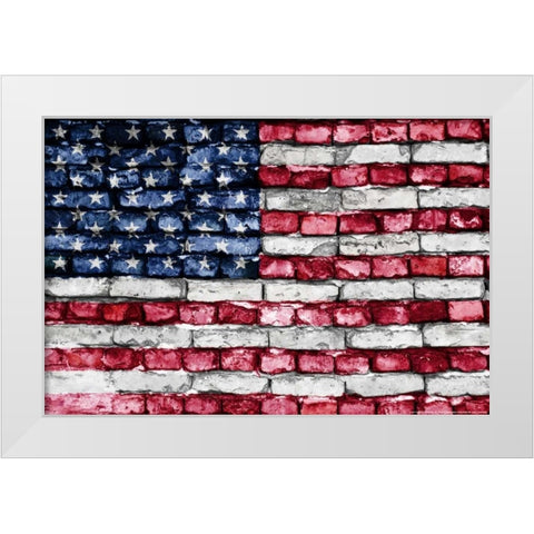 Flag 17 White Modern Wood Framed Art Print by Nobleworks, Inc.