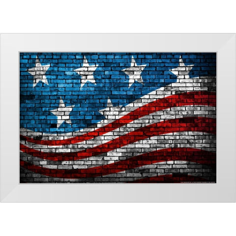 Flag 18 White Modern Wood Framed Art Print by Nobleworks, Inc.