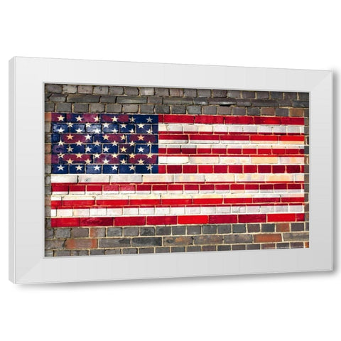 Flag 19 White Modern Wood Framed Art Print by Nobleworks, Inc.