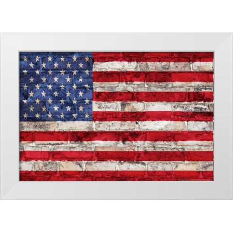 Flag 20 White Modern Wood Framed Art Print by Nobleworks, Inc.