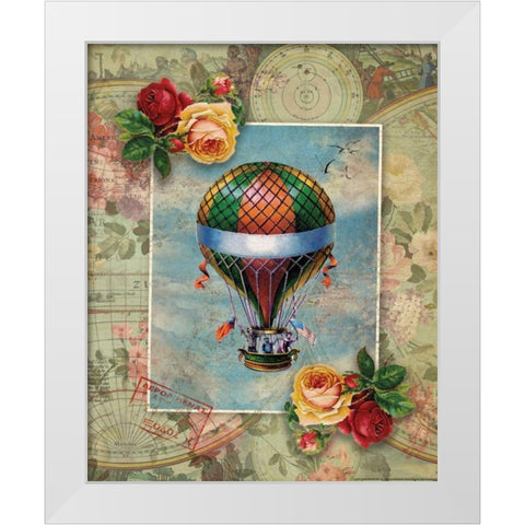 Balloon 1 White Modern Wood Framed Art Print by Nobleworks, Inc.