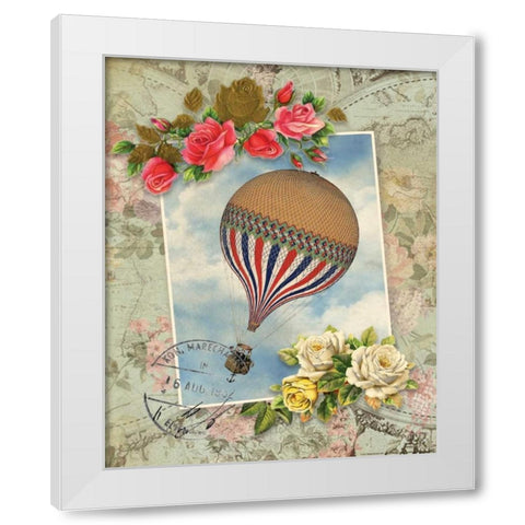 Balloon 2 White Modern Wood Framed Art Print by Nobleworks, Inc.