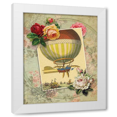 Balloon 3 White Modern Wood Framed Art Print by Nobleworks, Inc.