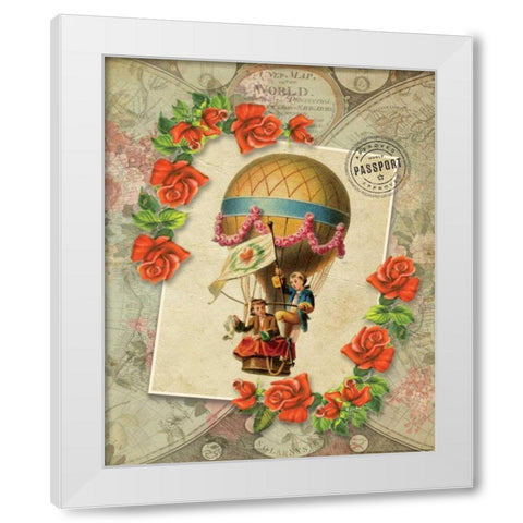 Balloon 4 White Modern Wood Framed Art Print by Nobleworks, Inc.