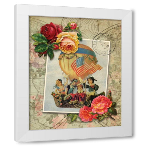 Balloon 5 White Modern Wood Framed Art Print by Nobleworks, Inc.