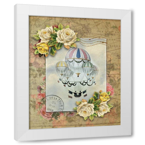 Balloon 7 White Modern Wood Framed Art Print by Nobleworks, Inc.
