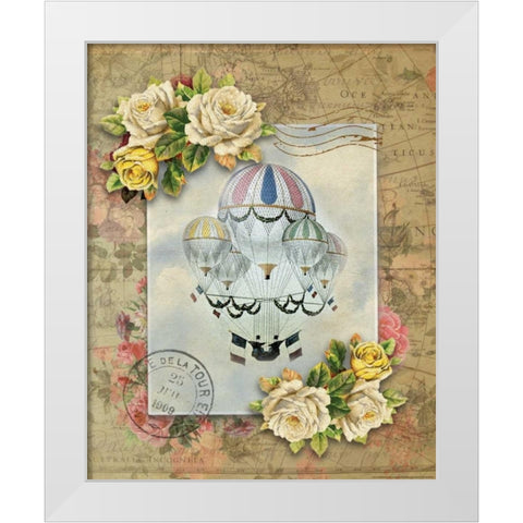 Balloon 7 White Modern Wood Framed Art Print by Nobleworks, Inc.