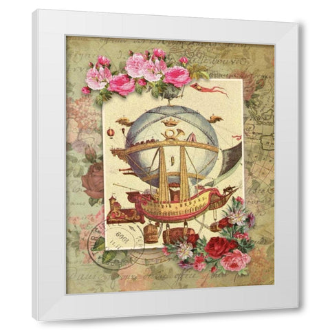 Balloon 9 White Modern Wood Framed Art Print by Nobleworks, Inc.