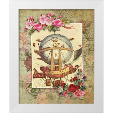 Balloon 9 White Modern Wood Framed Art Print by Nobleworks, Inc.