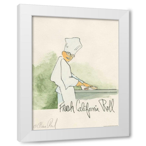 California Roll White Modern Wood Framed Art Print by Paul, Alan