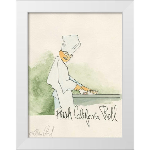 California Roll White Modern Wood Framed Art Print by Paul, Alan