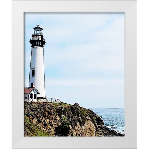 Lighthouse #1 White Modern Wood Framed Art Print by Segal, Alan