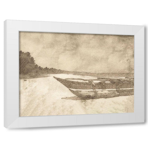 Waiting For Tide White Modern Wood Framed Art Print by Segal, Alan