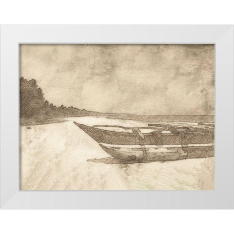 Waiting For Tide White Modern Wood Framed Art Print by Segal, Alan