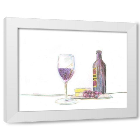 A Glass Of Vino White Modern Wood Framed Art Print by Segal, Alan