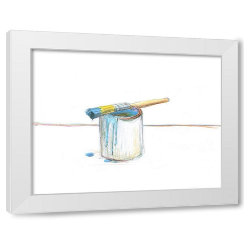 Blue Paint White Modern Wood Framed Art Print by Segal, Alan