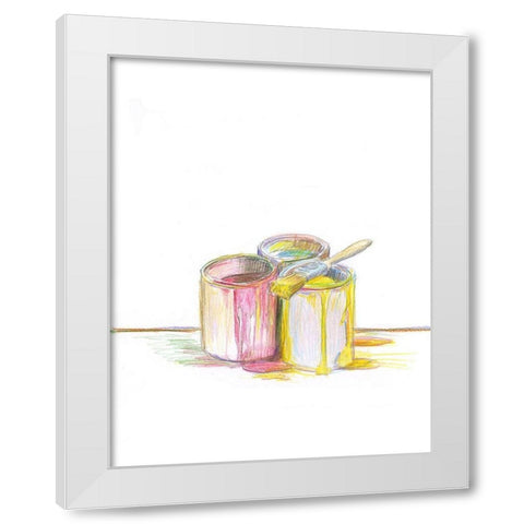 More Paint White Modern Wood Framed Art Print by Segal, Alan