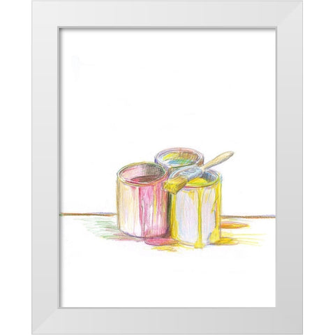 More Paint White Modern Wood Framed Art Print by Segal, Alan