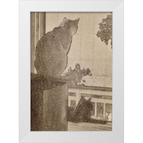 Looking White Modern Wood Framed Art Print by Segal, Alan