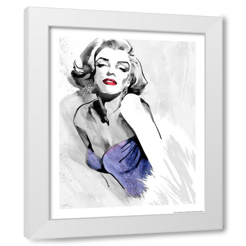 Marilyns Pose In Purple White Modern Wood Framed Art Print by Rahim, Ellie