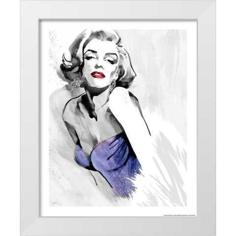 Marilyns Pose In Purple White Modern Wood Framed Art Print by Rahim, Ellie