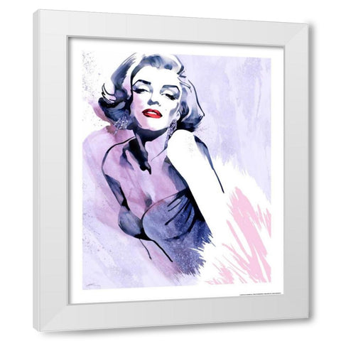 Marilyns Pose White Modern Wood Framed Art Print by Rahim, Ellie