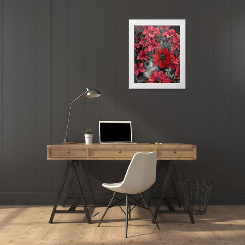 Red Boquet White Modern Wood Framed Art Print by Khilnani, Rajiv