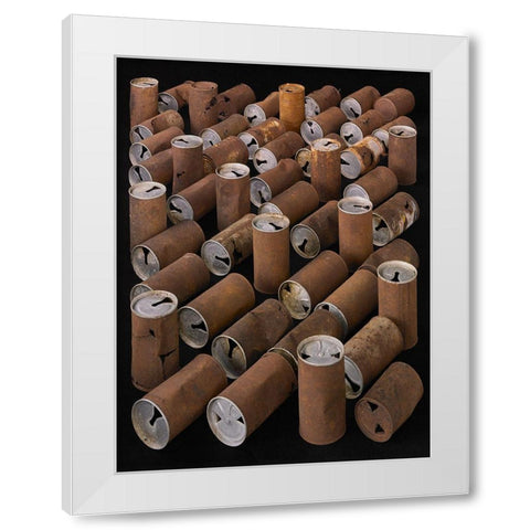 Beer Cans White Modern Wood Framed Art Print by Rosenthal, Barry