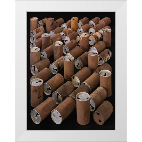 Beer Cans White Modern Wood Framed Art Print by Rosenthal, Barry
