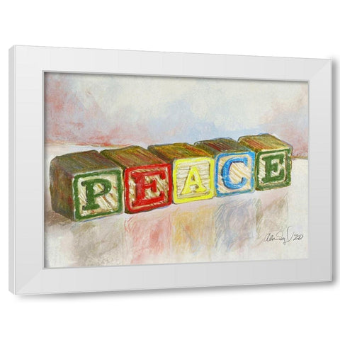 Peace White Modern Wood Framed Art Print by Segal, Alan