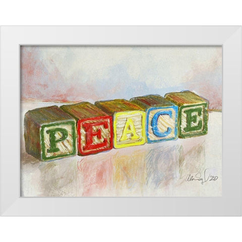 Peace White Modern Wood Framed Art Print by Segal, Alan