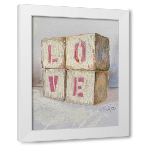 Love Blocks White Modern Wood Framed Art Print by Segal, Alan