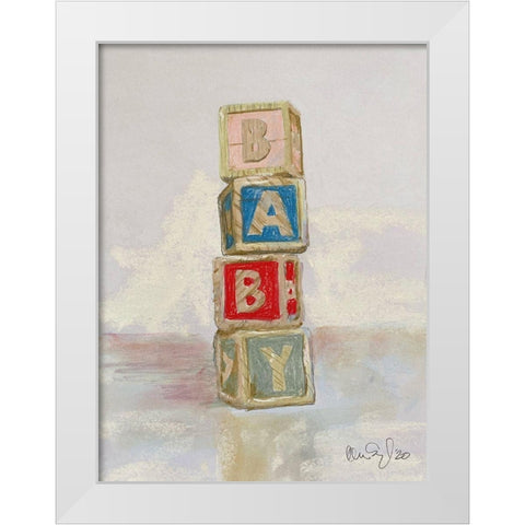 Baby Blocks White Modern Wood Framed Art Print by Segal, Alan