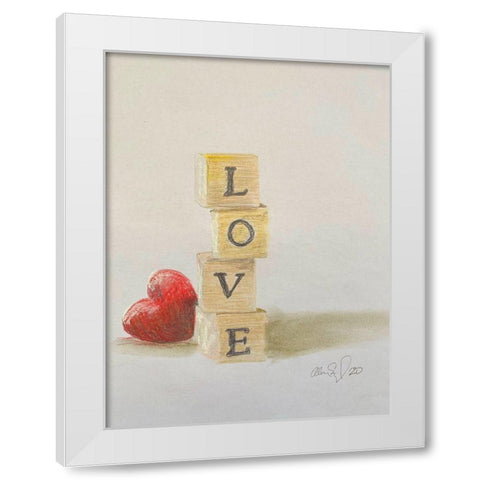 Love  White Modern Wood Framed Art Print by Segal, Alan