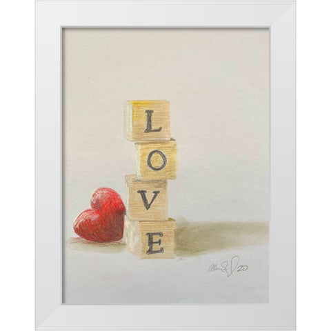 Love  White Modern Wood Framed Art Print by Segal, Alan