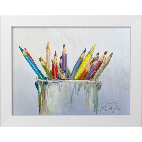 Pencil Jars White Modern Wood Framed Art Print by Segal, Alan